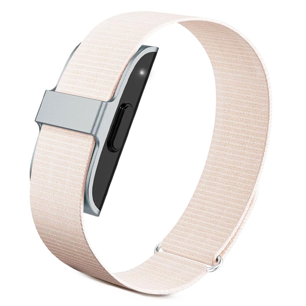 YOFUNTLE Nylon Loop Compatible for Hume Band, Soft Breathable Sport Strap Adjustable Replacement Wristband for Hume Health Band Fitness Tracker Men Women (Pink)