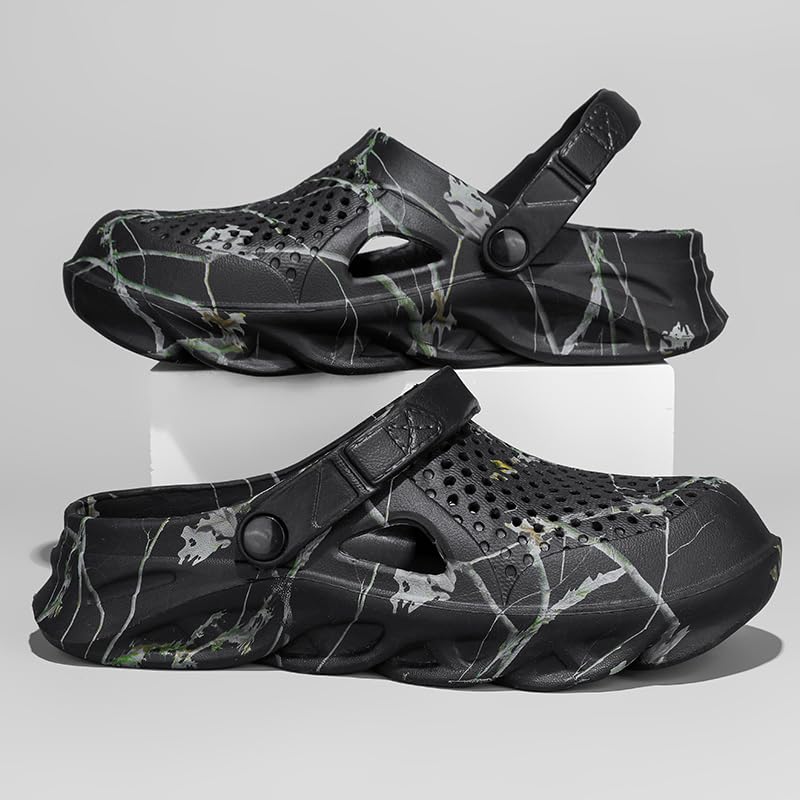 Image of Men's Clog Garden Shoes Adult Mule Outdoor Sports Sandals Summer Water Beach Shoes Casual Comfortable Fashion Breathable Slippers Lightweight