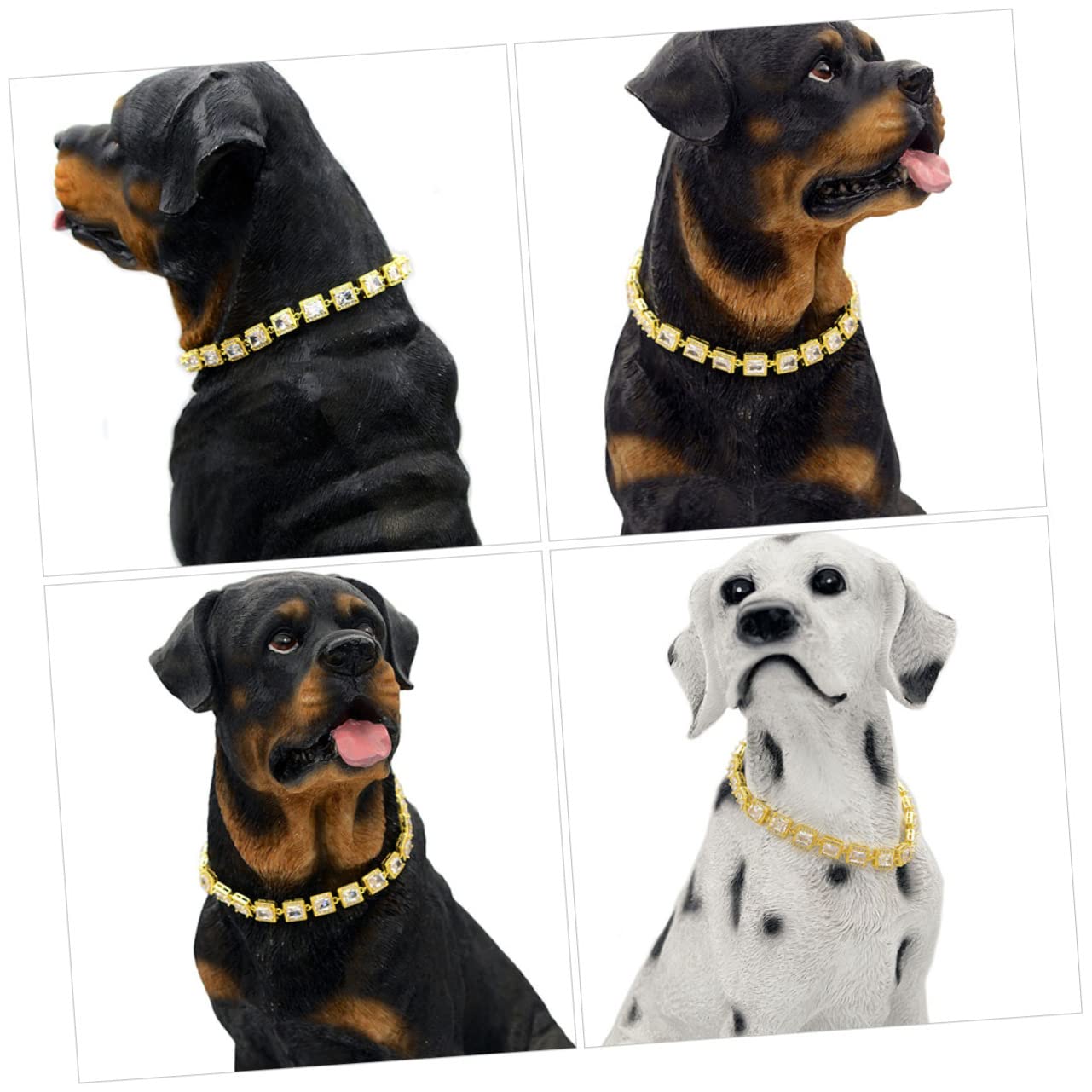 TOYANDONA Collar de Cadena Perros Pequeños Collar Decorativo de Inoxidable de Cadena y Mascotas Fiestas y Ocasiones Especiales