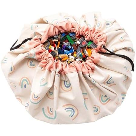 Amazon Co Jp プレイマット おもちゃ 収納 お片付け 赤ちゃん 0歳 厚手 Play Go プレイアンドゴー レインボー 直径140 Pg0024 ベビー マタニティ