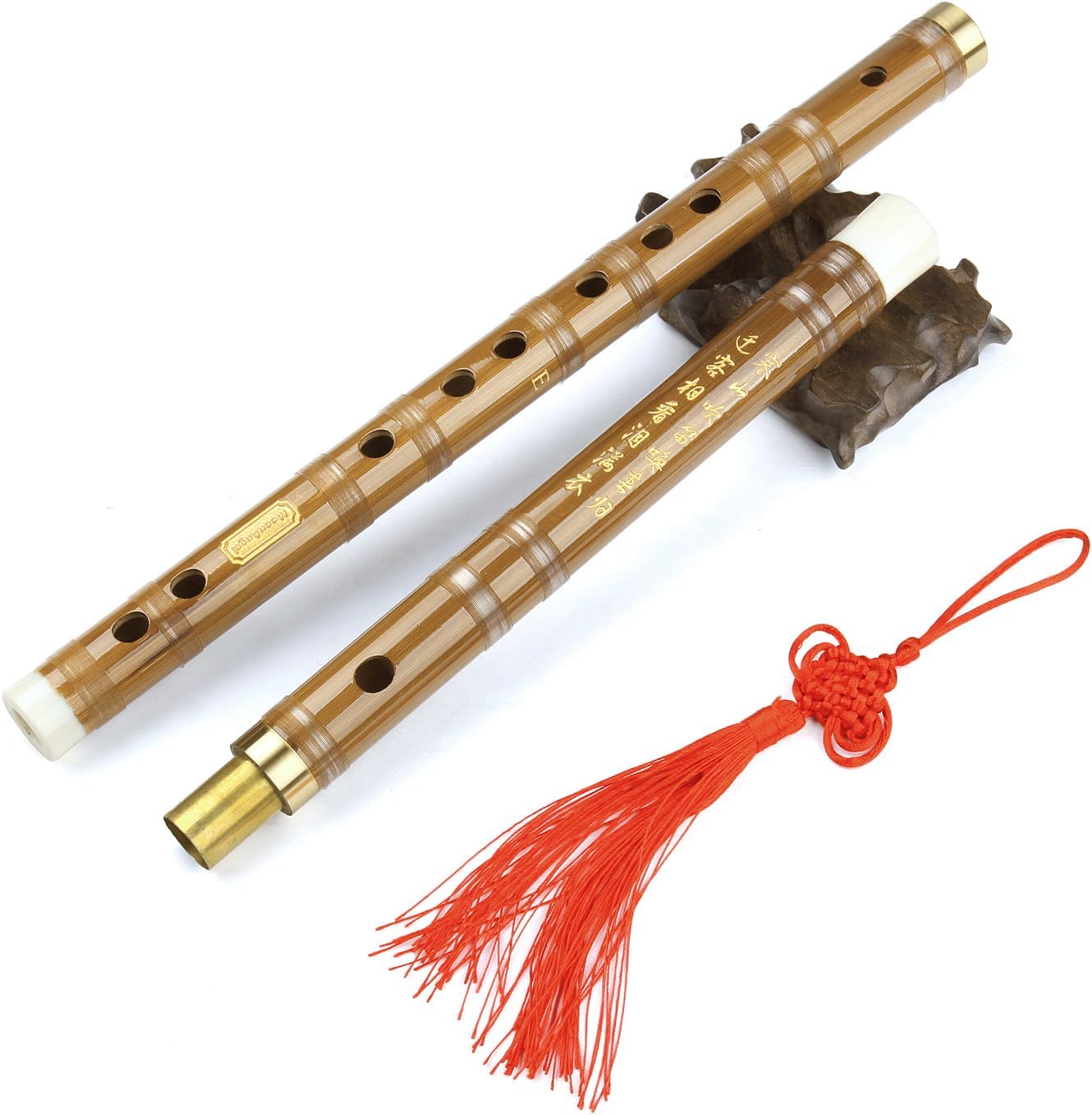 Bamboo Flute Dizi Traditional Handmade Chinese Musical Instrument Vintage Dizi (Key C)