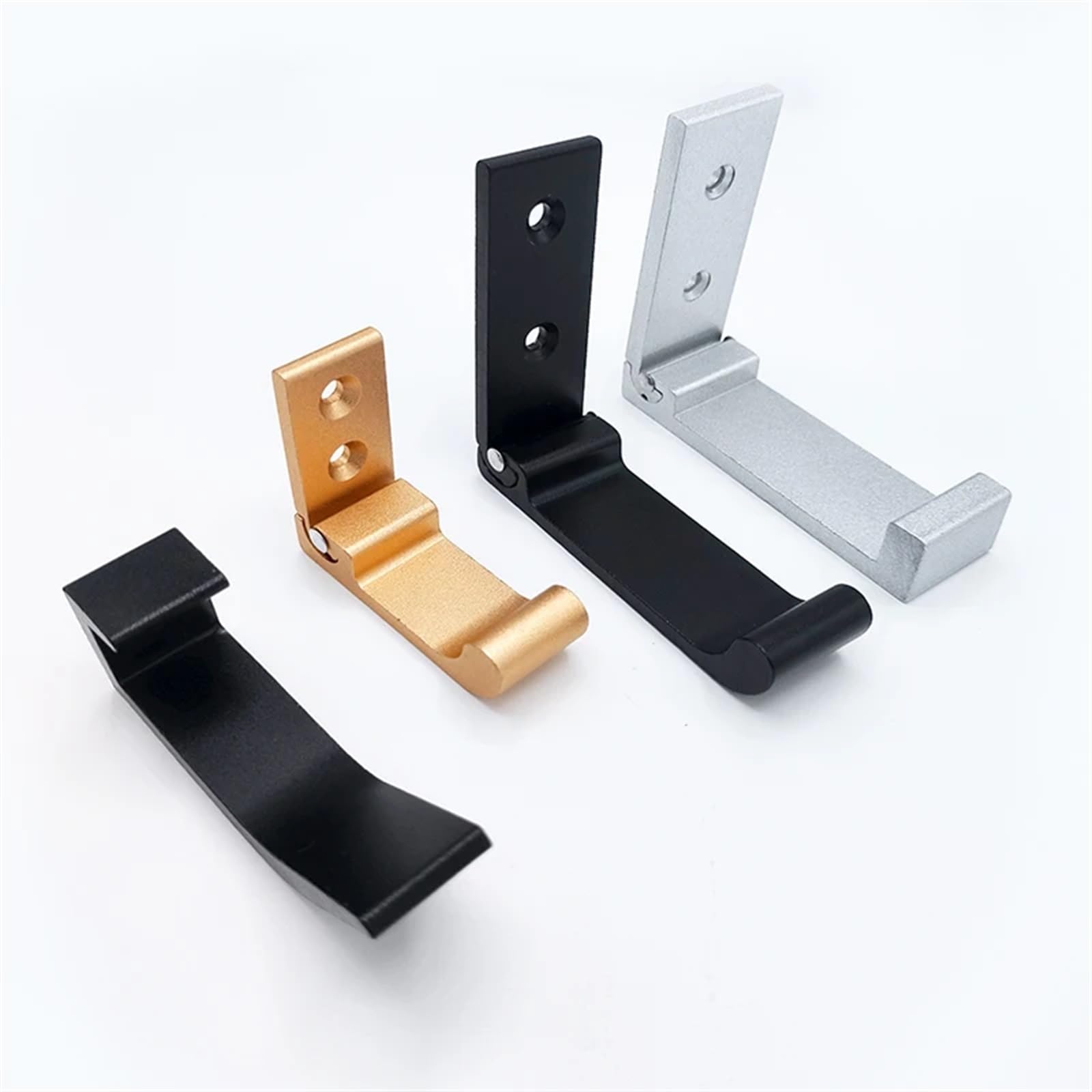 Folding Hook Strong Glue Coat Hook Hole-Free Space Aluminum Coat Hook Non-Marking Bathroom Hook 1Pcs(Large Gold)