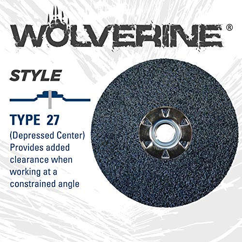 Image of Weiler 62052 Wolverine Zirconia Alumina Resin Fiber Sanding & Grinding Disc, 4-1 /2 inch Diameter, 24 Grit, 5 /8 inch - 11 Hub (Pack of 25)