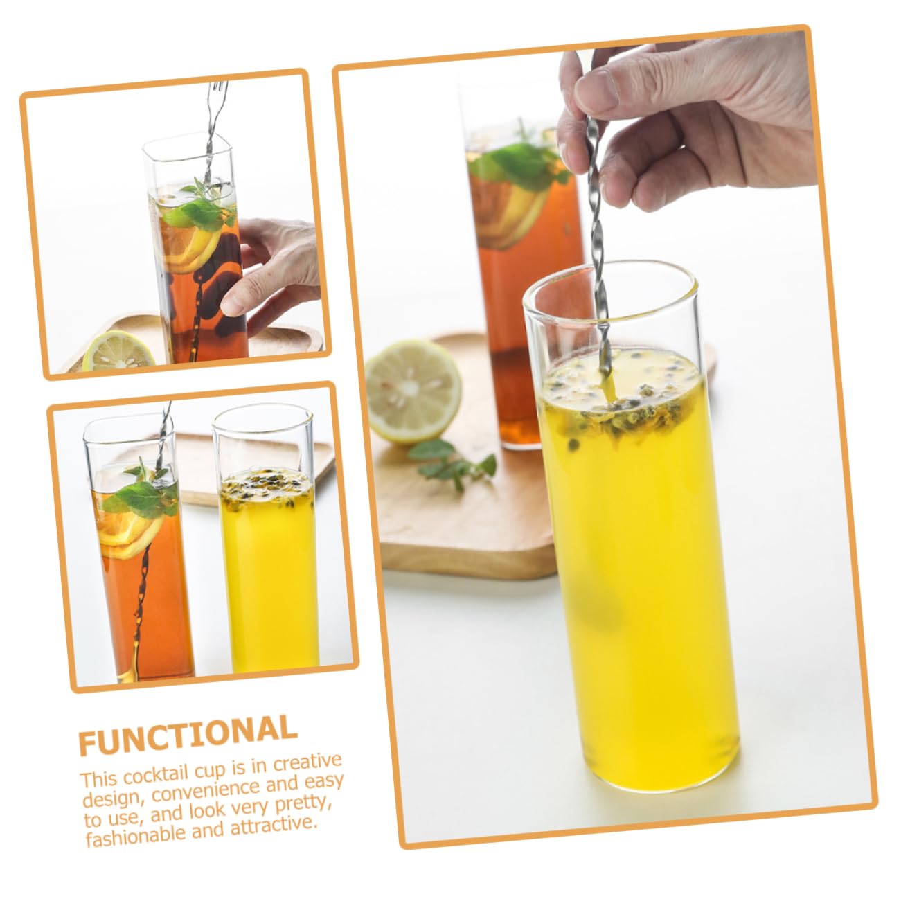 Set 2 Bicchieri per Cocktail e Caffè Freddo in Vetro da 600ml, Multiuso e Pratici per Party e Banqueting, Design Creativo e Stile Elegante