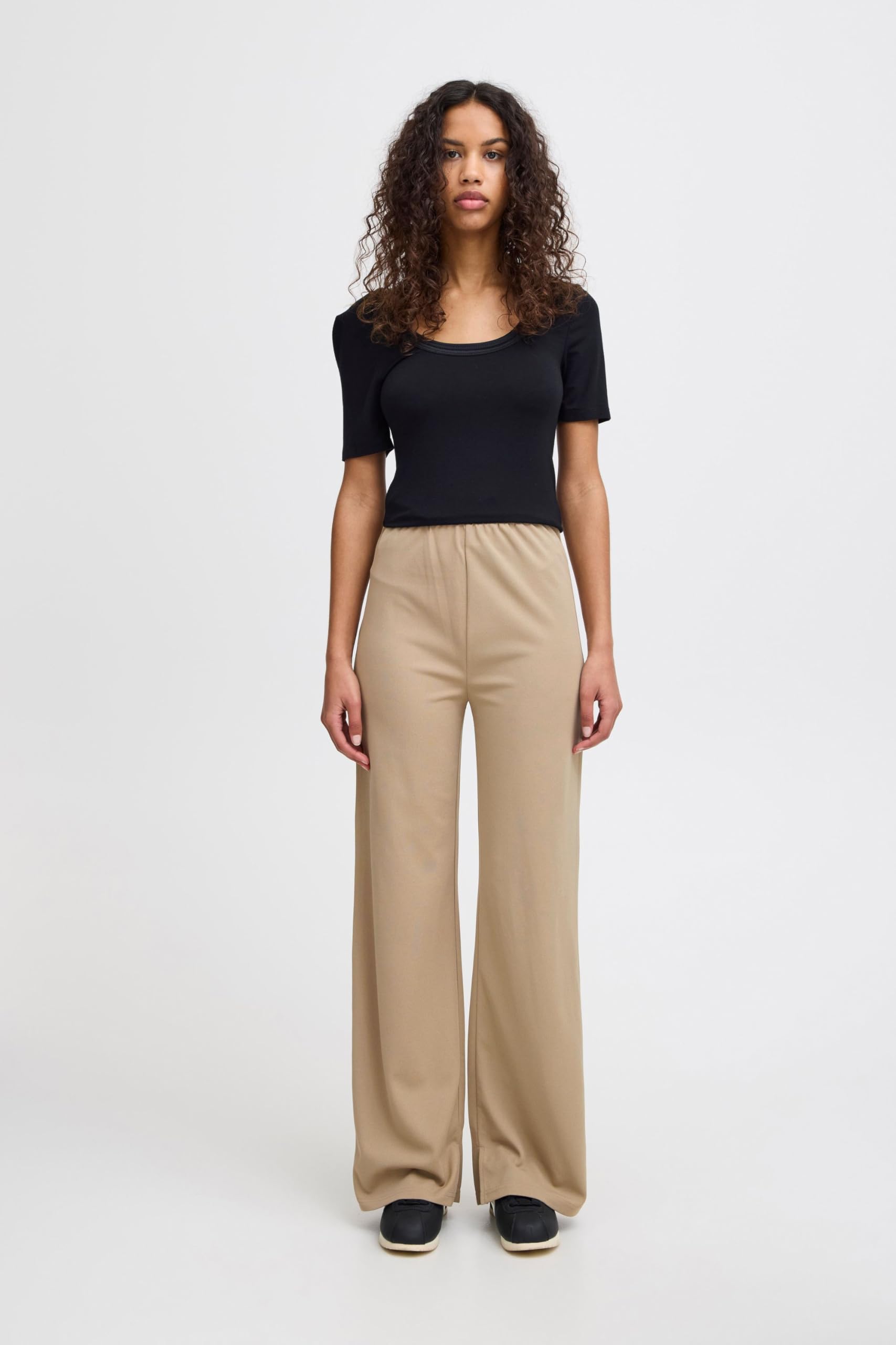 ICHI IHKATINE Damen Hose Stoffhose Pants mit Gummizug Ziernähten Paspeltaschen Regular fit