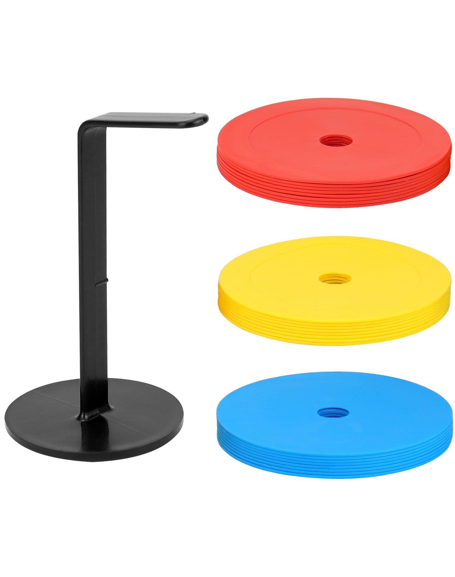 QWORK® Plats cône de marquage, Disponible en 15 cm ou 23 cm - Plot Sport pour Football, Basket, Handball et Plus