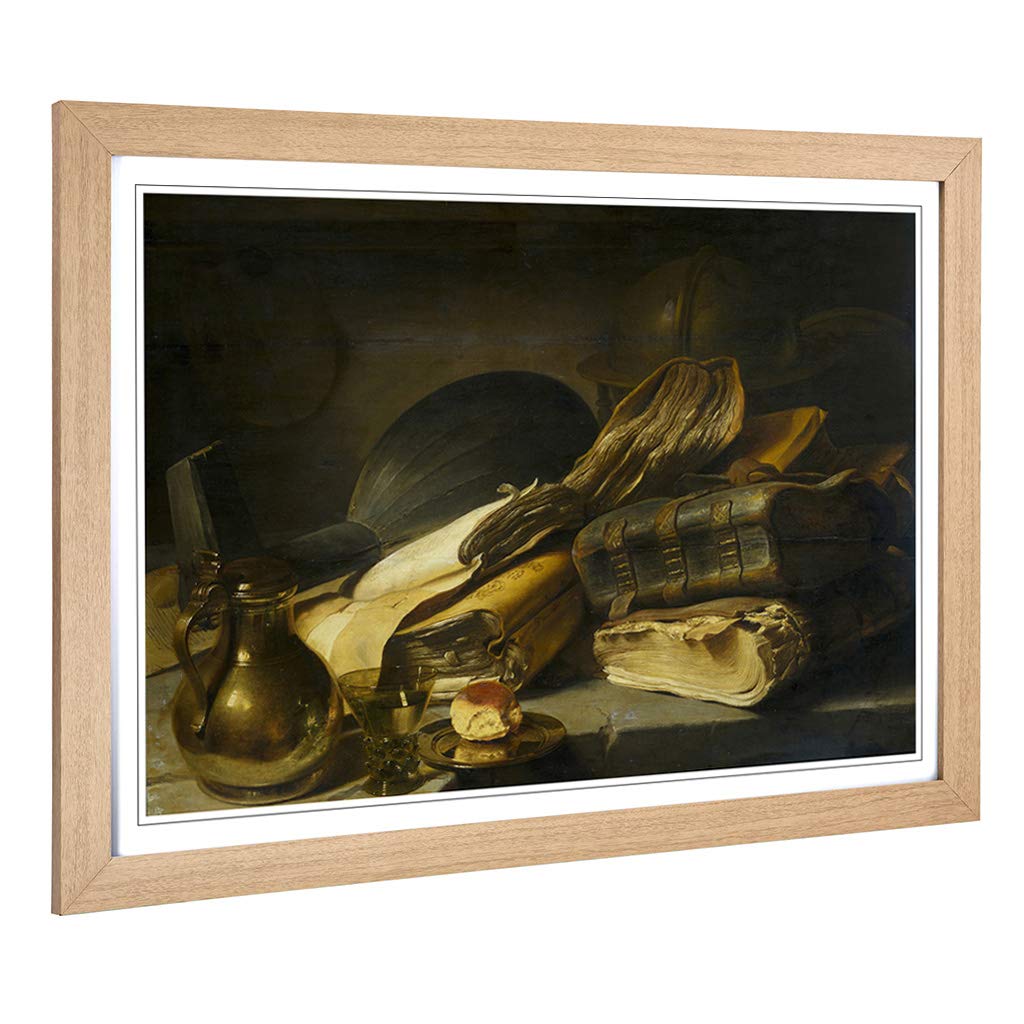 Big Box Art Framed Print of Rembrandt Still Life Design | Wall Art Picture | Home Decor for Kitchen, Living, Dining Room, Lounge, Bedroom, Hallway, Office, Oak, A2 / 24.5x18 Inch / 62x45cm