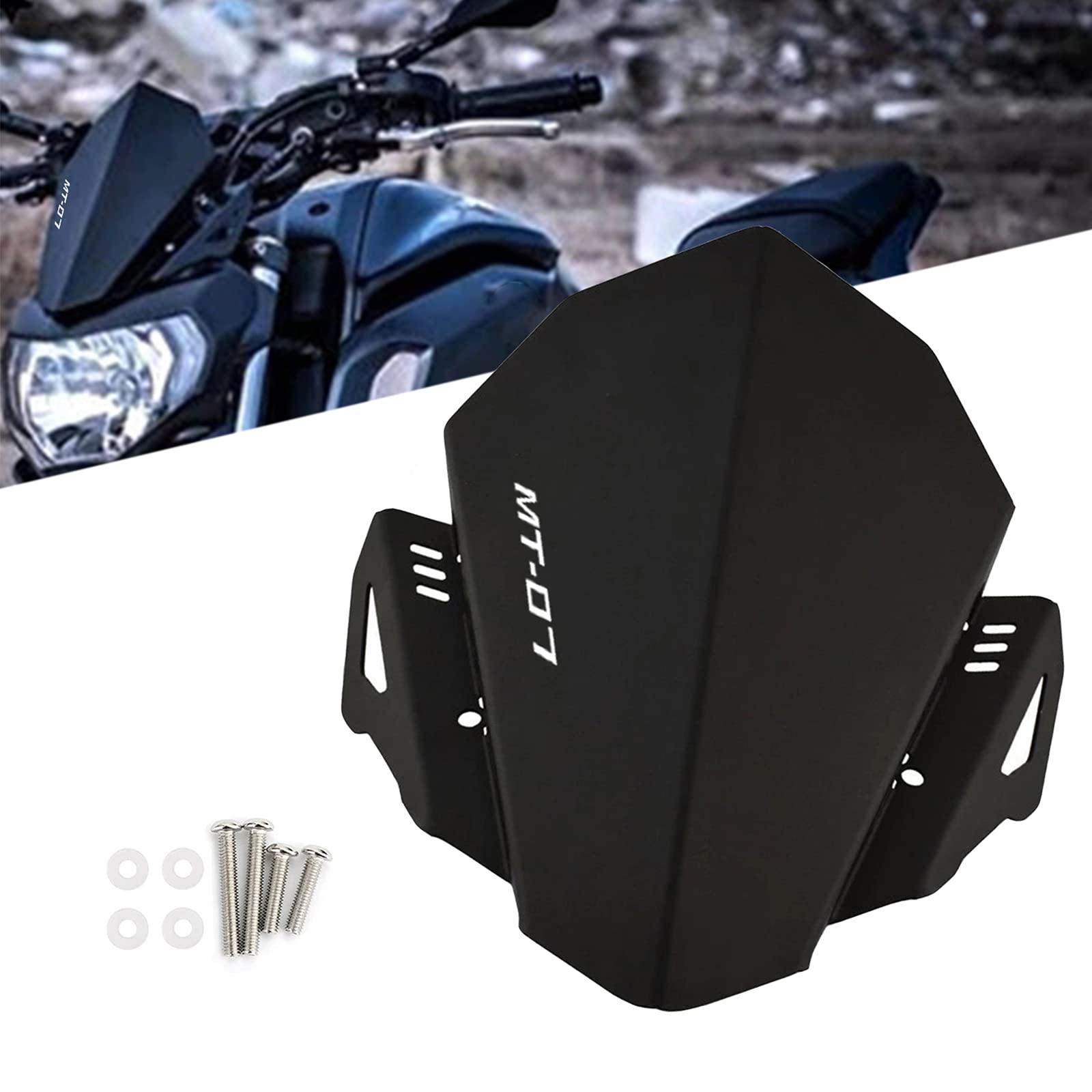 Amazon Com 摩托車擋風玻璃導流器cnc 鋁 適用於mt07 Mt 07 Fz07 Fz 07 18 19 汽車