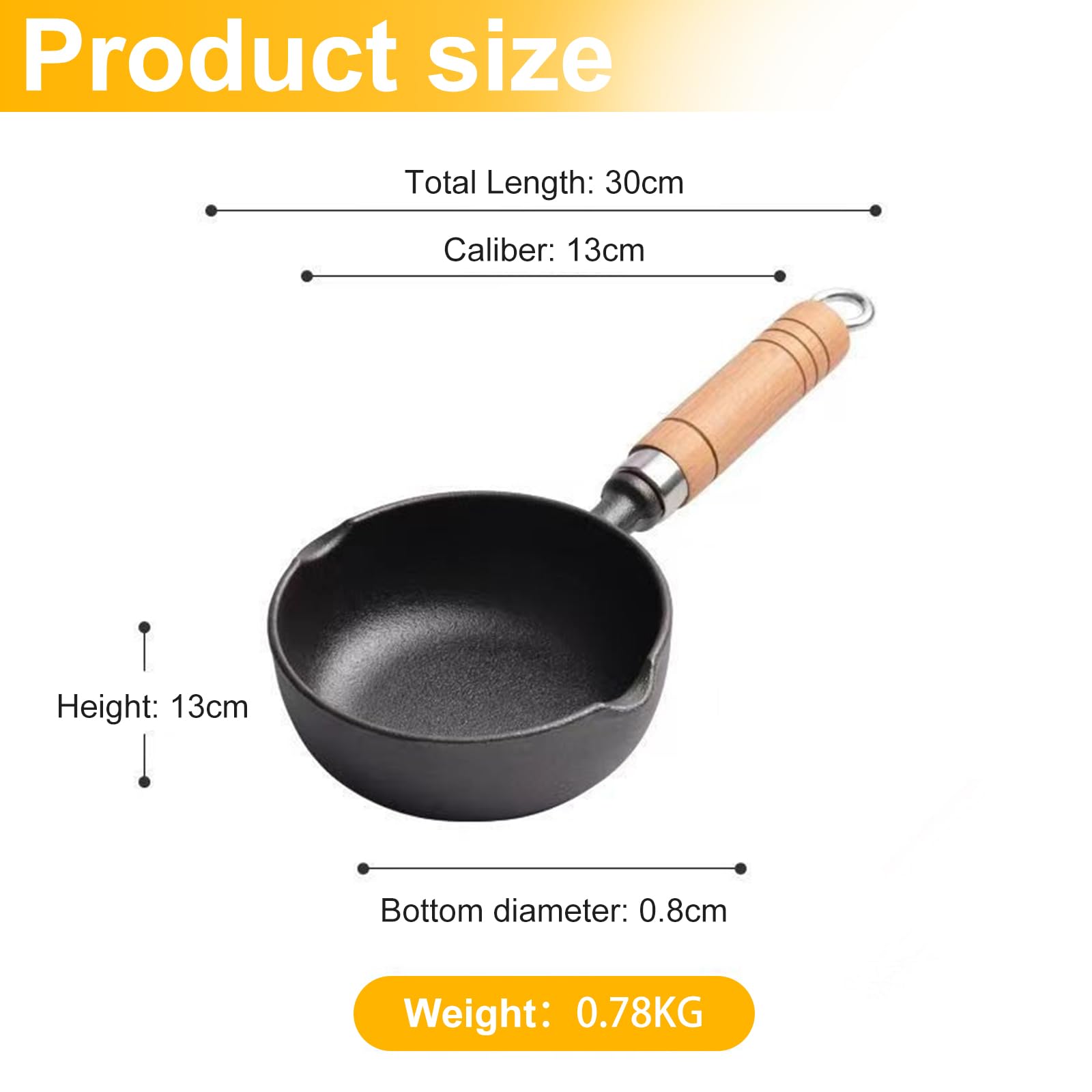 Yuragim Antihaftbeschichtete Mini-Pfanne für ein Ei, 13 cm, Eierpfanne mit Griff, hitzebeständiger Topf, tragbar, Camping, Kochen, Omelett-Pfanne für Gasherd, Induktionsherd