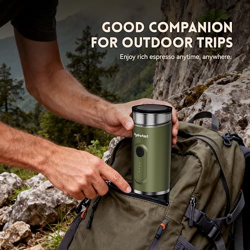 Miniatura 7 de Máquina de café expreso portátil con batería de 9600 mAh, diseño ultraligero, cafetera apta para viajes, autocalentamiento de 20 bar con cápsulas NS