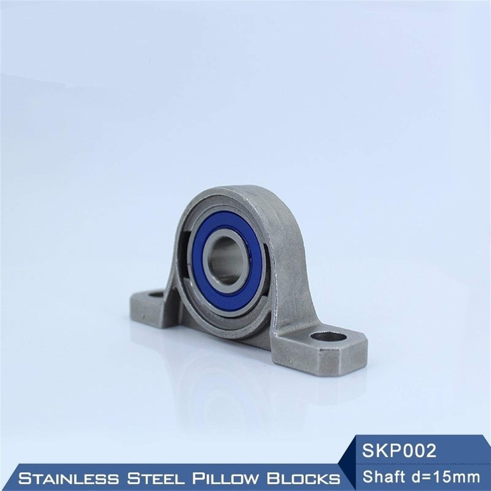 JIYAMI'EN EL SKP002 de palier d'arbre de 15 mm (1 Pc) SSKP002 Bloc de Chapeau en Acier Inoxydable monté sur roulements à S KP002 15 mm paliers