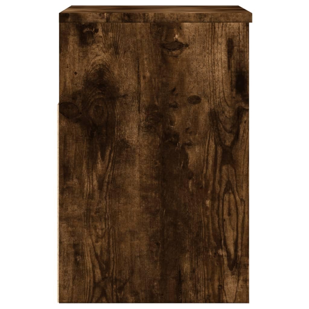 Ławka na buty, dąb wędzony, materiał drewnopochodny, 60 x 30 x 45 cm, z 2 półkami i półką, praktyczna powierzchnia do siedzenia, regał na buty i szafka na buty do przechowywania butów i szafa