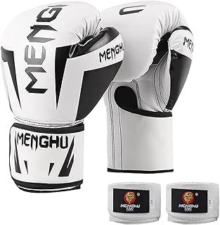 KKcare Luvas de boxe com alças de apoio de pulso Kick Boxing Muay Thai Punching Bag Luvas Alças ajustáveis Luvas de esportes ao ar livre Equipamento de prática de boxe para saco de pancada Almofadas d