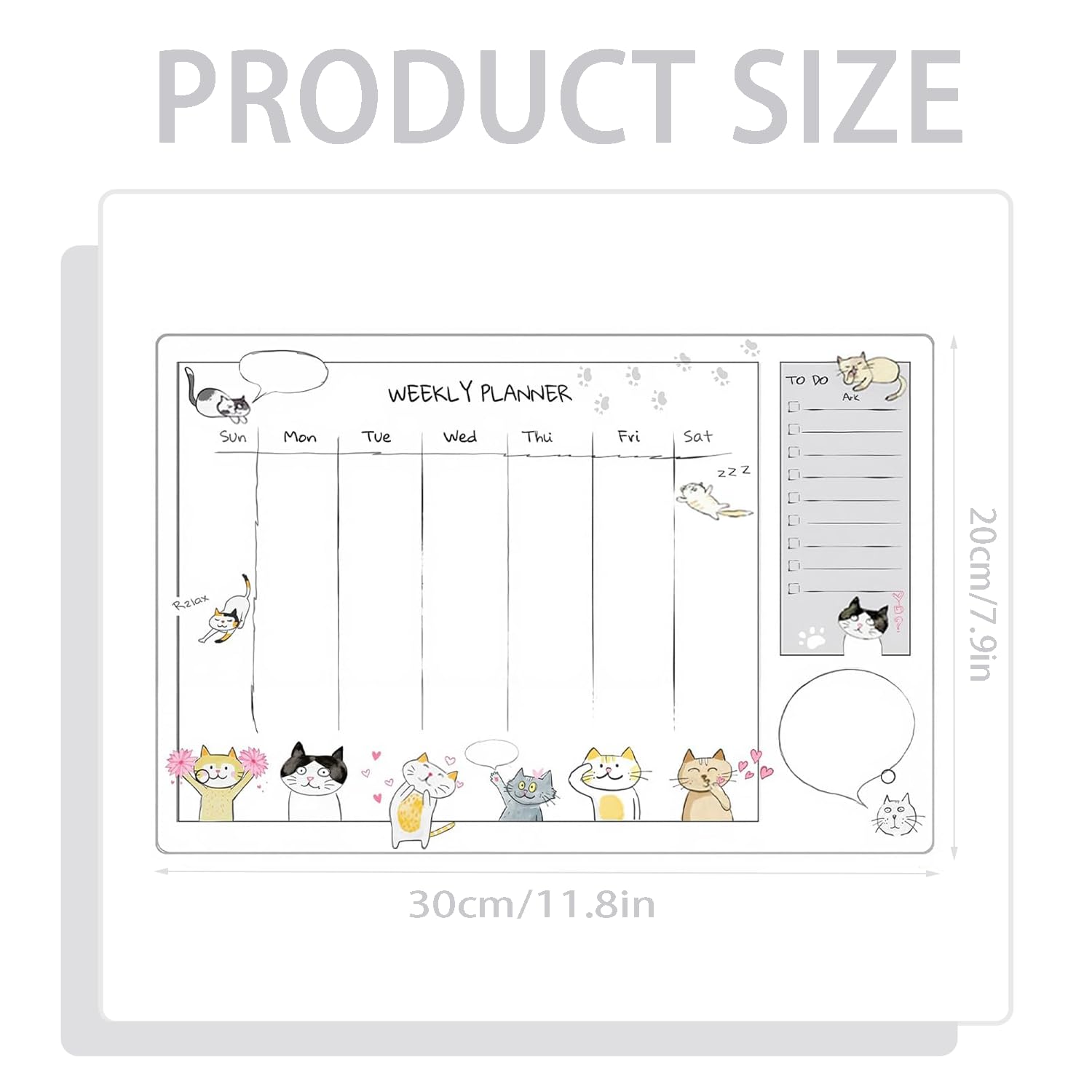 Borrable Organizador Semanal, Weekly Planner Acrílico para Escritorio, Tablón de Mensajes