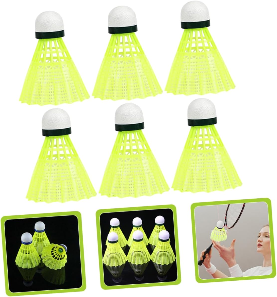 SUPVOX 24Pcs Yellow Badminton Shuttlecocks for Students Lightweight Durable Training Birdies for Outdoor Recreational Activities