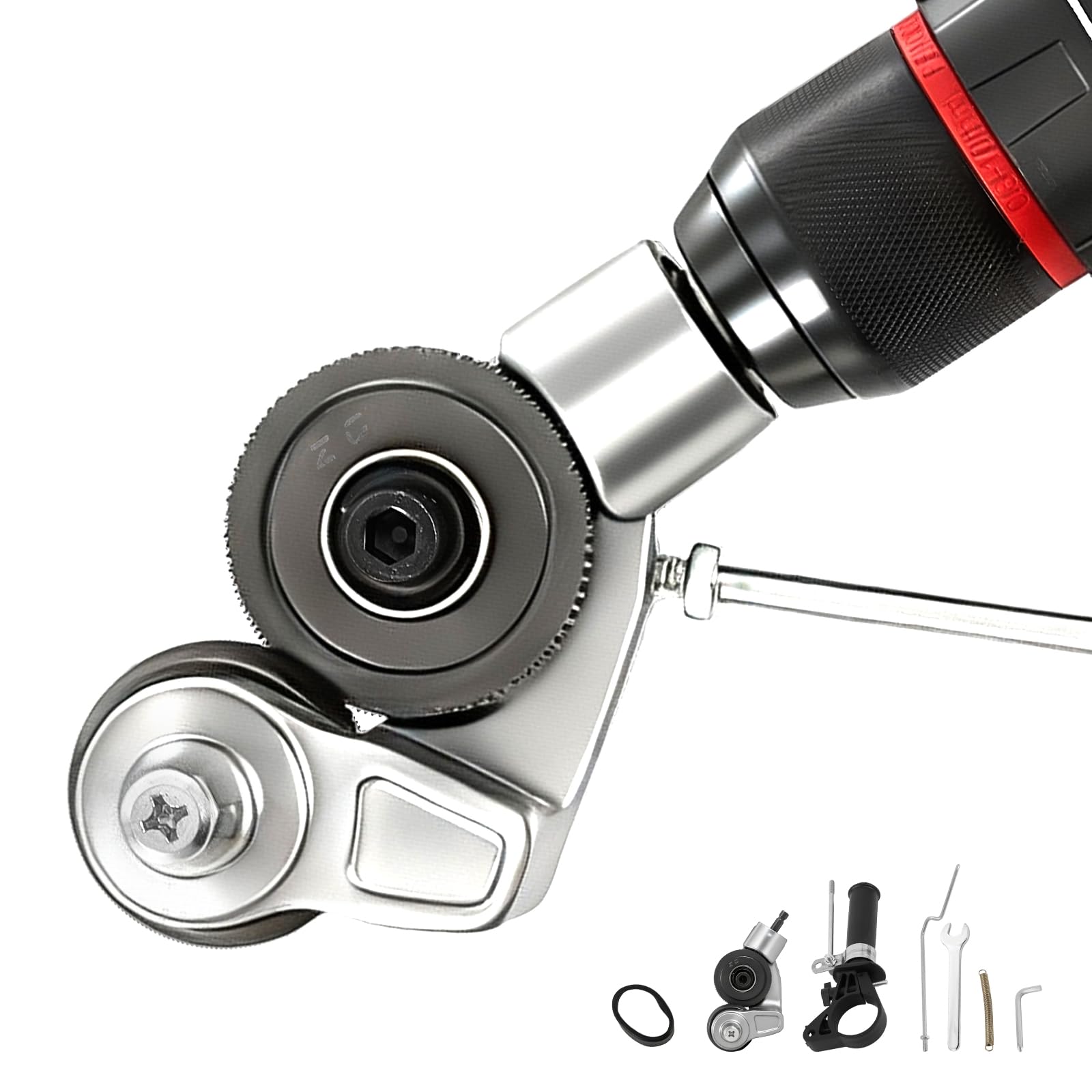 Hilandkom Metal Nibbler Drill Attachment, Heavy-Duty Sheet Metal Cutter For Electric Drill, Double-Cut Nibbler Tool For Fast Clean Cutting Of Iron, Steel, Aluminum, Copper And Plastic Panels