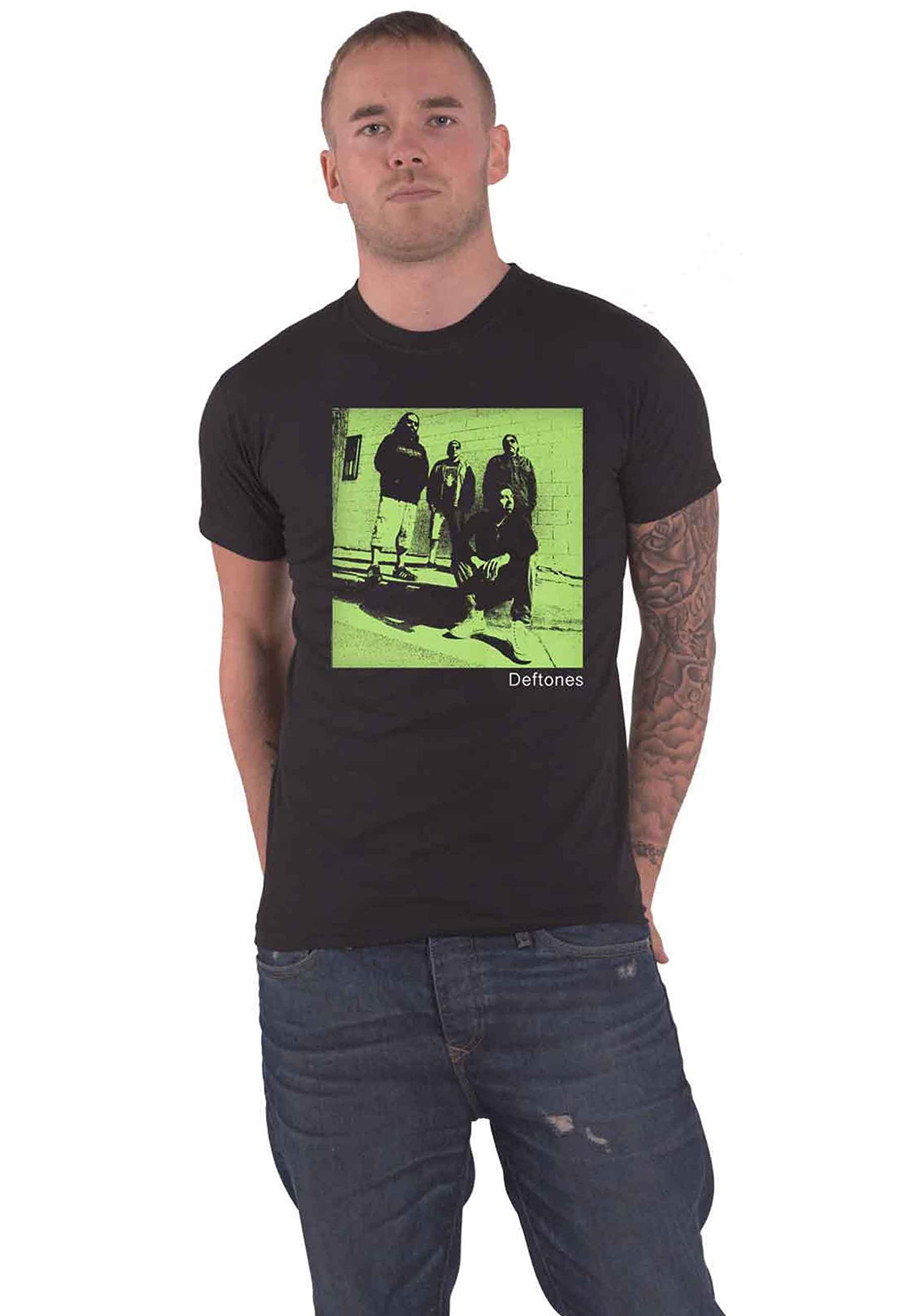 DEFTONES GREEN T-Shirt Small BLACK