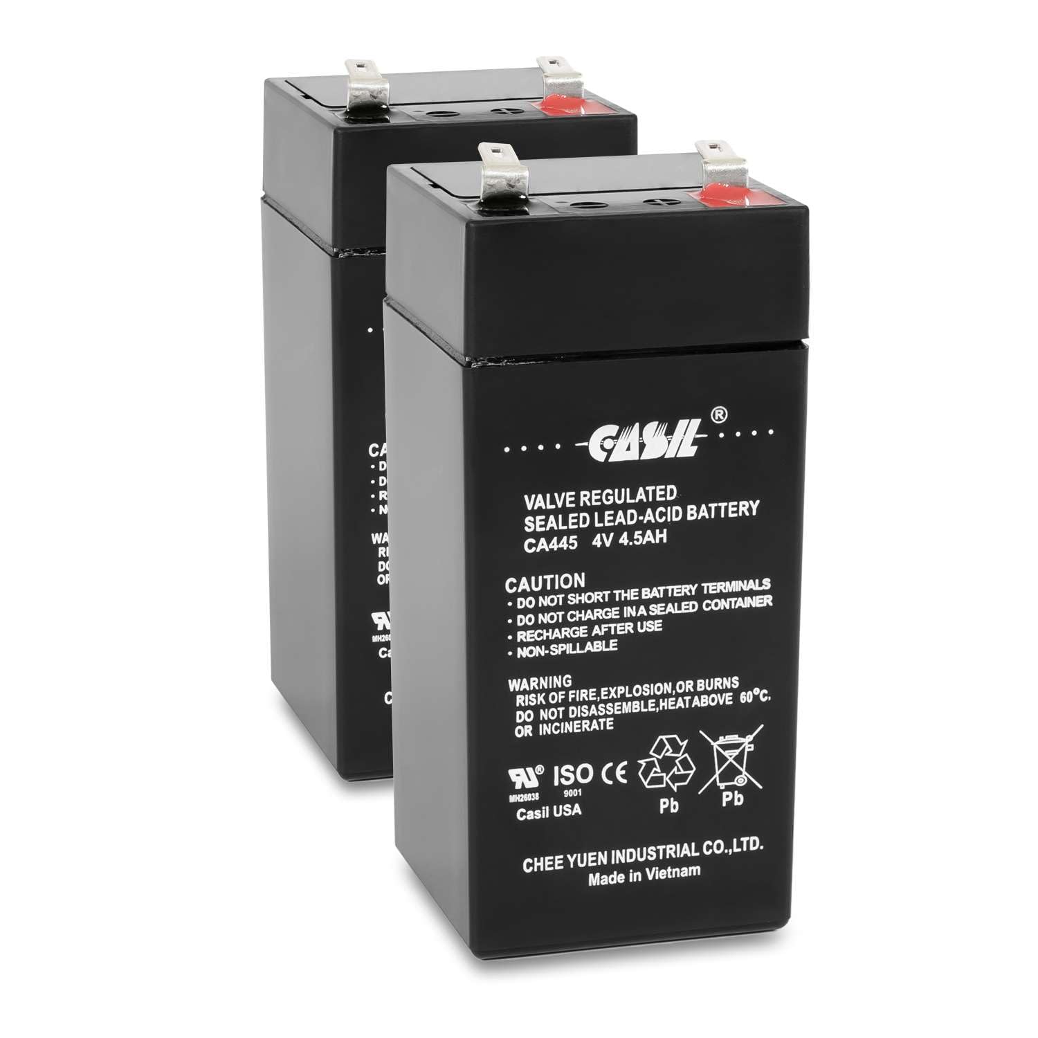 Casil 4v 4.5Ah SLA Sealed Lead Acid Battery for Fi-Shock SS-440 Fi-Shock SS-740 Toyo 2FM4.5 2 Pack