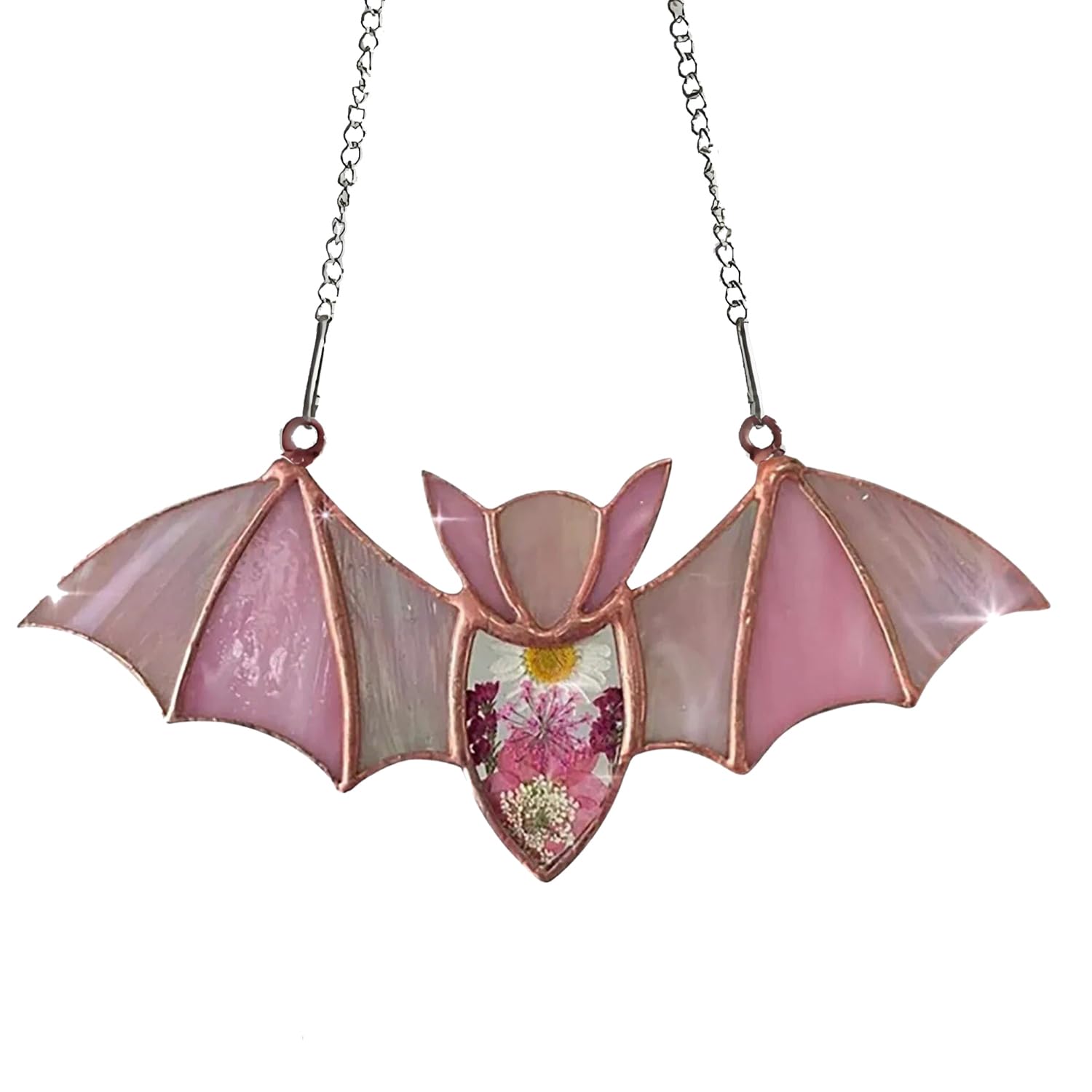 Bat Decoration Stained Glass Window Hanging Suncatcher, Stunning Hanging Window Panels for Halloween Decoration, Colorful Wall Art Decor for Living Room, Home, Office, Kitchen