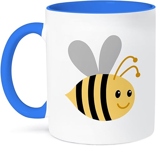 3dRose Linda taza de dibujos animados Bumble Bee de dos tonos azul, 1 unidad (paquete de 1)