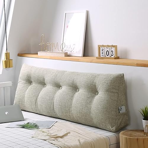 Miniatura 1 de Uther Refuerzo grande triangular con soporte de posicionamiento para lectura, respaldo de cuña para cama, banco de patio, con funda extraíble,