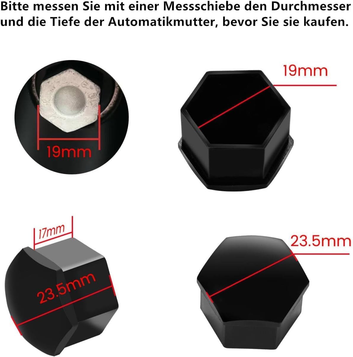 30 Pezzi Copridadi per Ruote per Suzuki Across 2020-, Tappi Bulloni Cerchi in Plastica Esterno 24 Standard 6 Antifurto Accessori,19mm