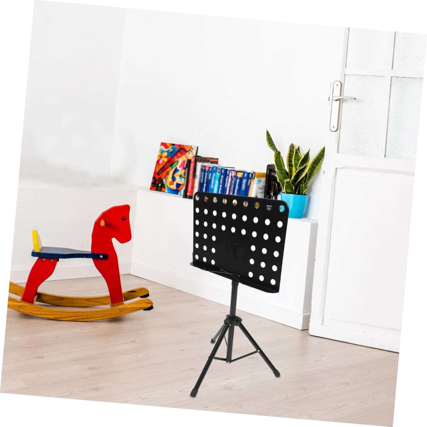 BESTonZON Atril para Partituras Plegable y Portátil Color Negro para Violín y Guitarra Estructura de Acero y Abs Adecuado para Cocinar y Tocar