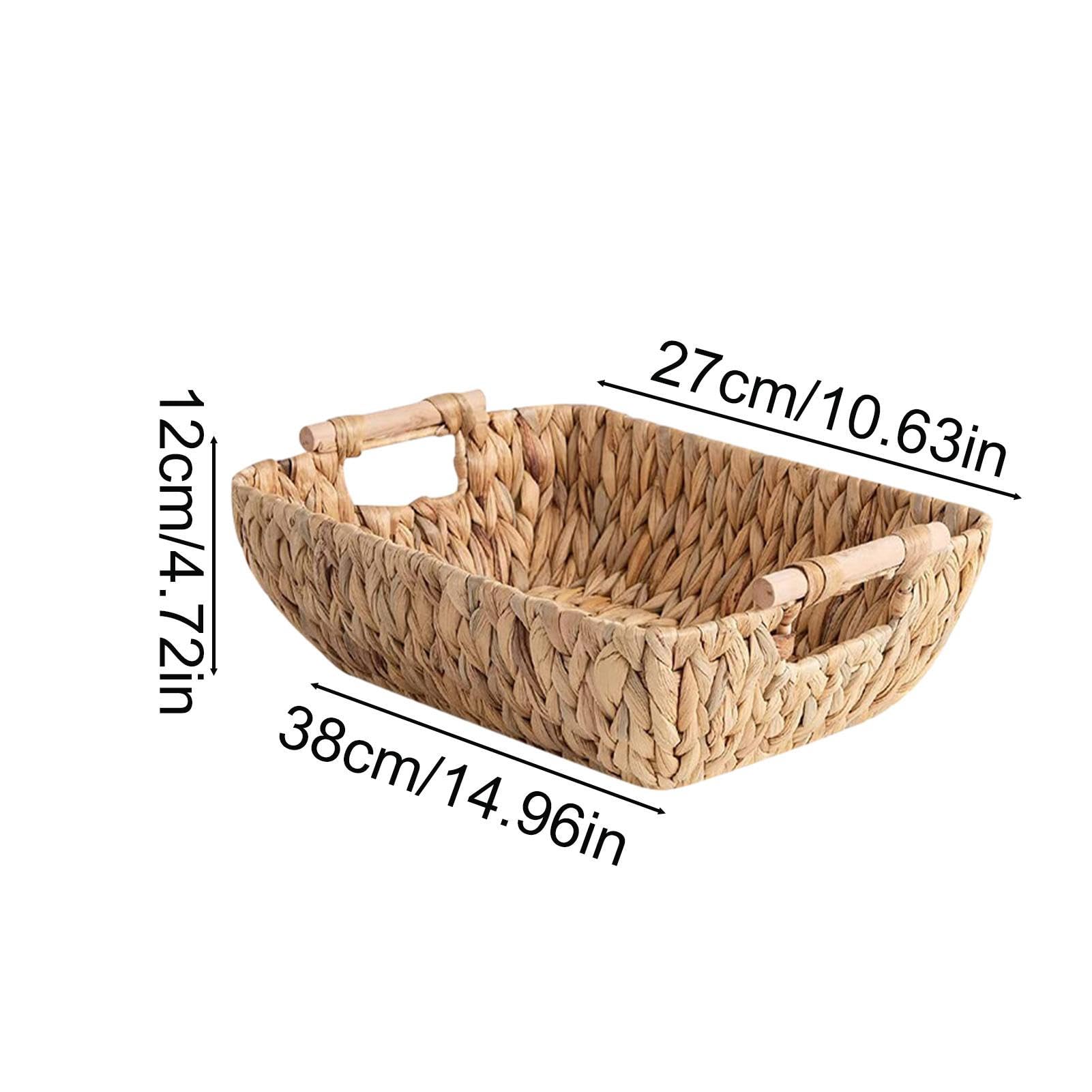 Confezione Da 2 Cestini Portaoggetti In Vimini Intrecciati A Mano Con Manici - Ceste In Corda Di Carta E Metallo Per Scaffali, Dispensa, Cucina - Marrone 33x27x11cm - 5