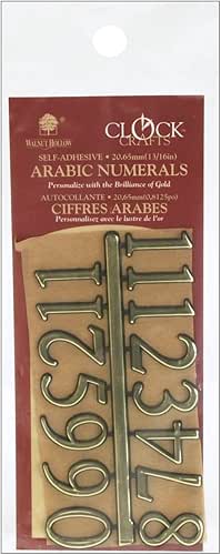 Walnut Hollow Arabic Clock Numerals, 13/16-Inch, Gold (593)