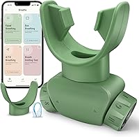 TOPESTKING Adjustable Breathing Trainer Silicone Lung Exerciser - Portable App-Guided for Fitness, Yoga, Sports & Daily Wellness (Green)