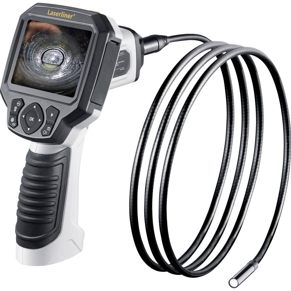 LASERLINER - VideoScope XXL - urządzenia do inspekcji wideo - kamera wodoszczelna IP68 - trudno dostępne miejsca - funkcja nagrywania - średnica 9 mm - obracany o 180° - długość 5 m - bardzo mocne diody LED