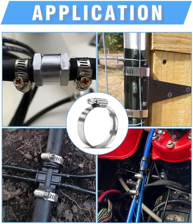 Adjustable Band Hose Clamps - 30pcs 8-12mm Car Worm Gear Plier Pipes Fasteners Automotive DIY Projects(13-19mm(30pcs))