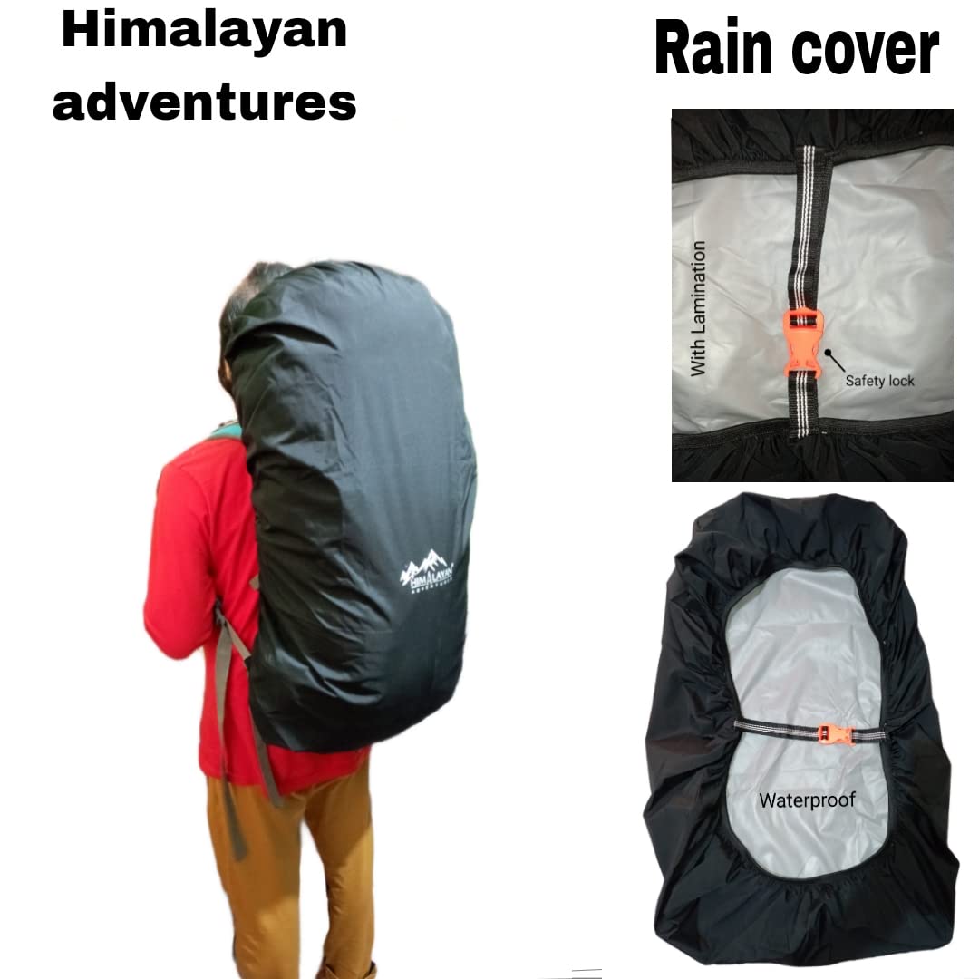 HIMALAYAN ADVENTURES Rain and Dust Cover with Pouch for 70 +5L Backpacks Luggage Rucksack,Trecking Bags Hiking Camping Traveling Waterproof Nylon Cover (Black) 4