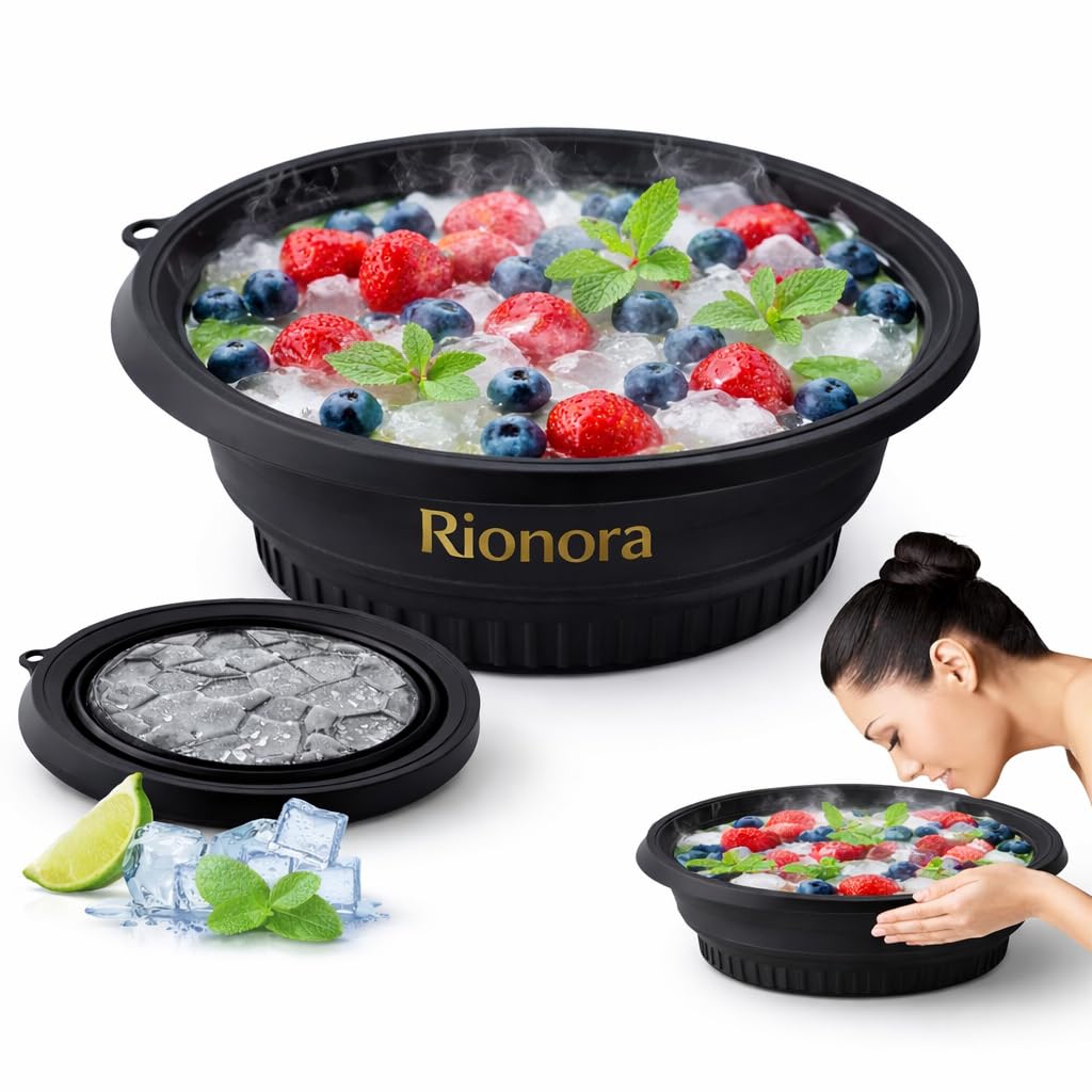 Portable Foldable Face Bowl for Ice with Built-in Ice Tray, Silicone Ice Facial Bowl for Face Dipping, Ice Cube Tray for Face Massage, Ice Therapy Skin Care Bowl-image-25