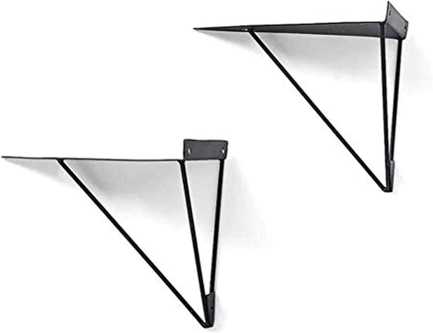Jolan Triangular Shelf Supporter Bracket Wall Shelf,2 Packs,Metal Floating Shelf Bracket,Suitable for Study,Bedroom, Living Room,Bathroom Decoration,Gold/Black Shelf Bracket,Black,230mm(9.05in)