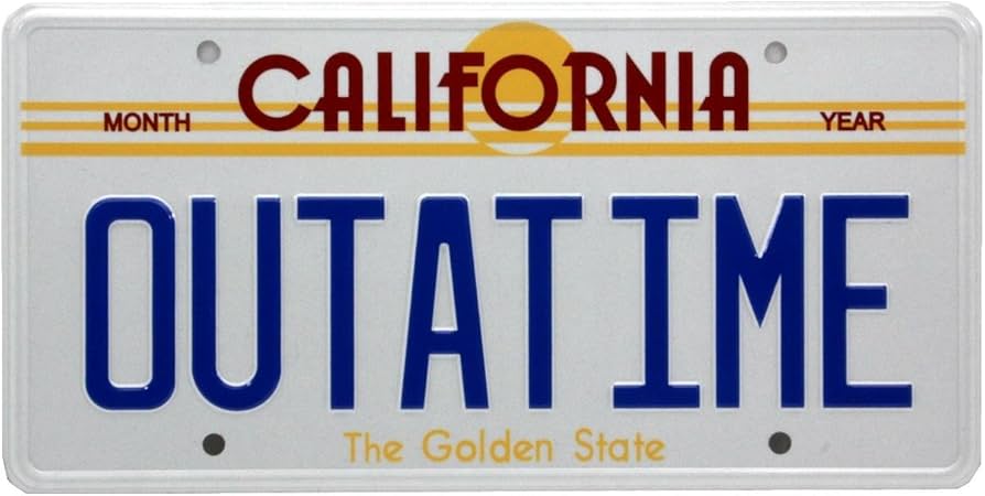 バック・トゥ・ザ・フューチャーデロリアン ライセンスプレート バック・トゥ・ザ・フューチャーデロリアン ライセンスプレート