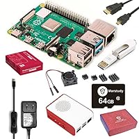 Marstudy Raspberry Pi 4 Starter Kit/ラズベリーパイ4B（8GB RAM/MicroHCカード64GB Raspberry Pi OSプリインストール/のプレミアムケース/低騒音ベアリングシステムファン/5.1V/3.5A USB-C電源アダプタ ON/OFFスイッチ付き/MicroHDMIケーブルライン 付