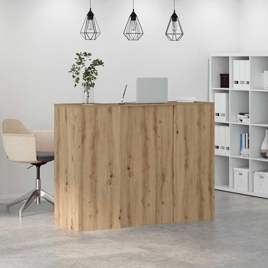 Mesa de recepción de 3 piezas, 135 x 50 x 103,5 cm, roble Artisan