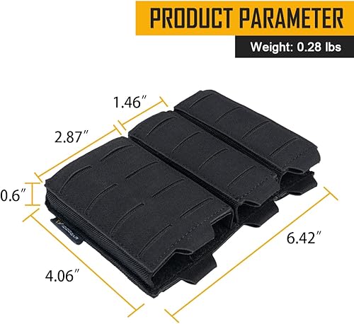 Miniatura 5 de IDOGEAR - Juego de bolsa táctica para rifle de 0.219 in y doble bolsa de cargador de pistola de 0.354 in con parte superior abierta de liberación