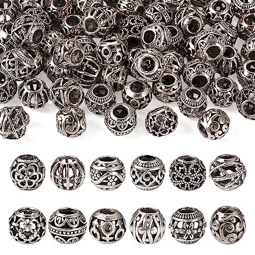 Caratteristiche del design e del materiale: Realizzato in materiale di lega di alta qualità, presenta una texture vintage in argento antico. Gli 11 stili hanno ciascuno modelli e disegni unici. Il diametro del foro grande di 4 - 5 mm è comodo per l'abbinamento con vari fili e altre perline, rendendo facili le operazioni fai da te.