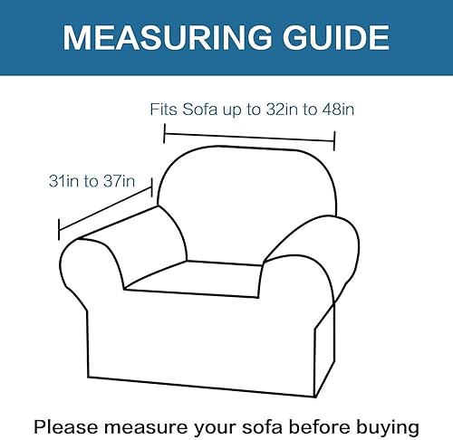 Miniatura 5 de H.VERSAILTEX Fundas elásticas para sofá de 3 cojines, funda de sofá de elastano, funda elástica para silla, color arena