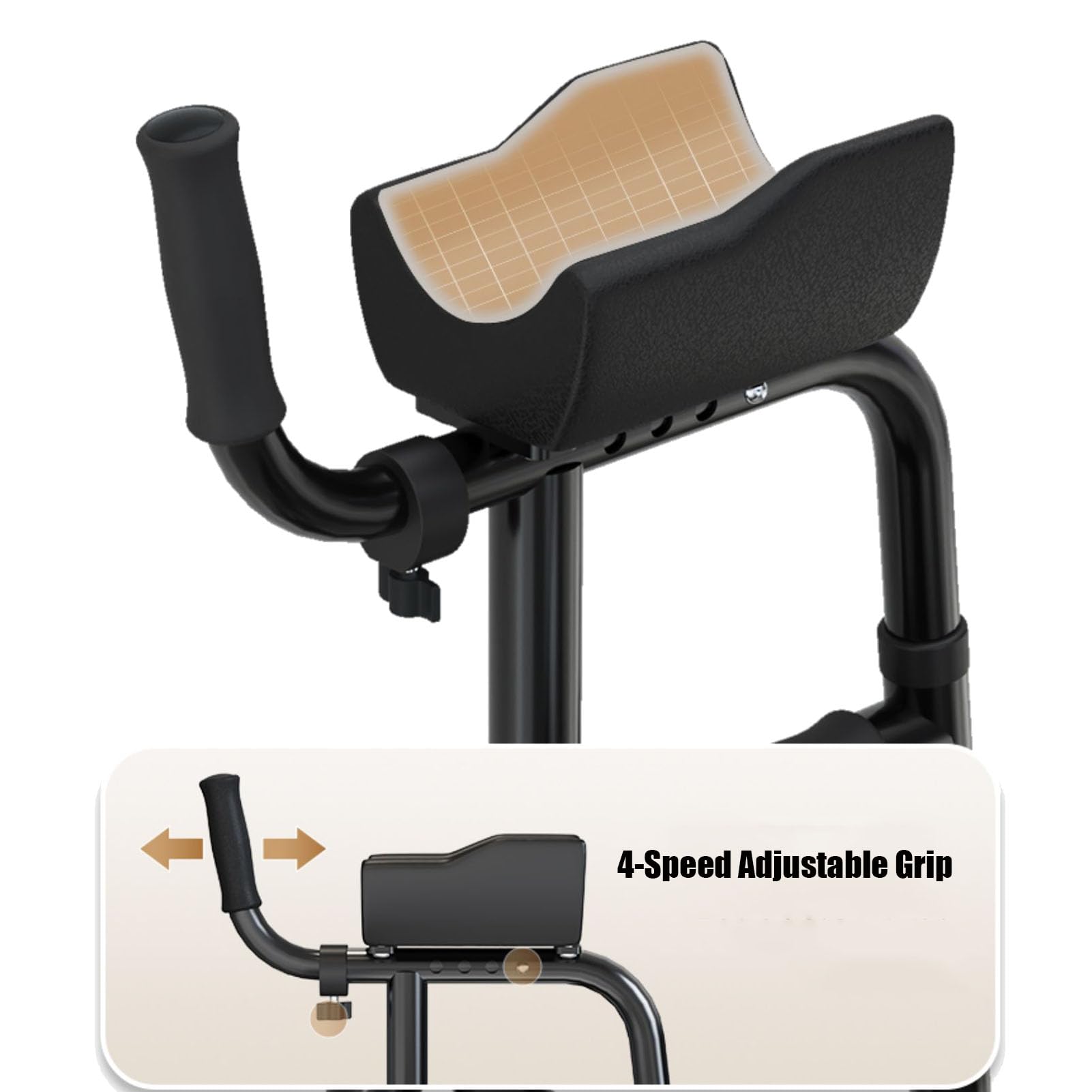 Andador Plegable Ancianos con 2 Ruedas, Andador Estándar Ajustable en Altura de Aluminio, Ayuda Portátil para Adultos para Discapacitados, Resistente y Cómodo