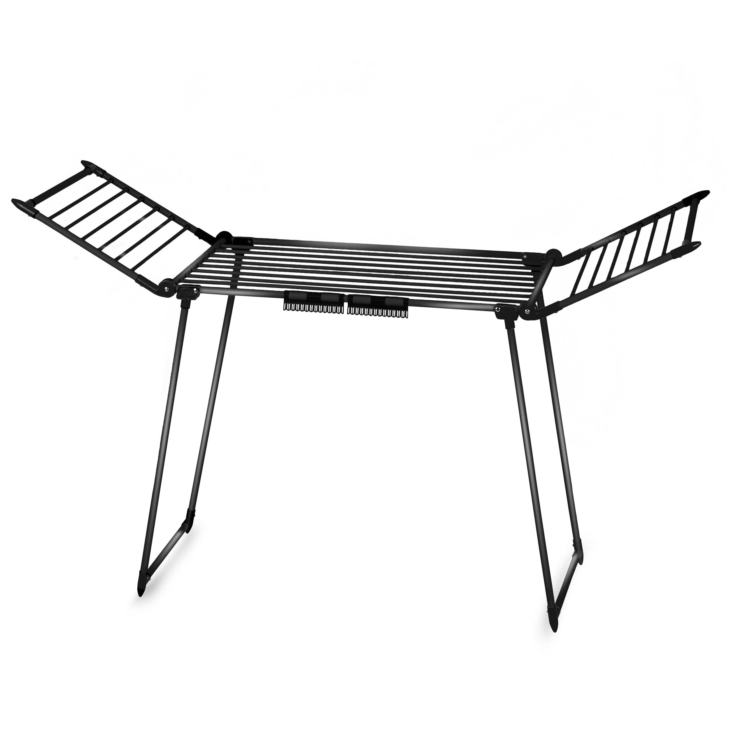 Wäscheständer Ausziehbar Platzsparend Wäscheflügeltrockner Wäschetrockner Ständer Stabiler Standtrockner Mit Rutschfesten Füßen Trockenfläche 19 M Debora Schwarz 174 x 61 x 108 cm