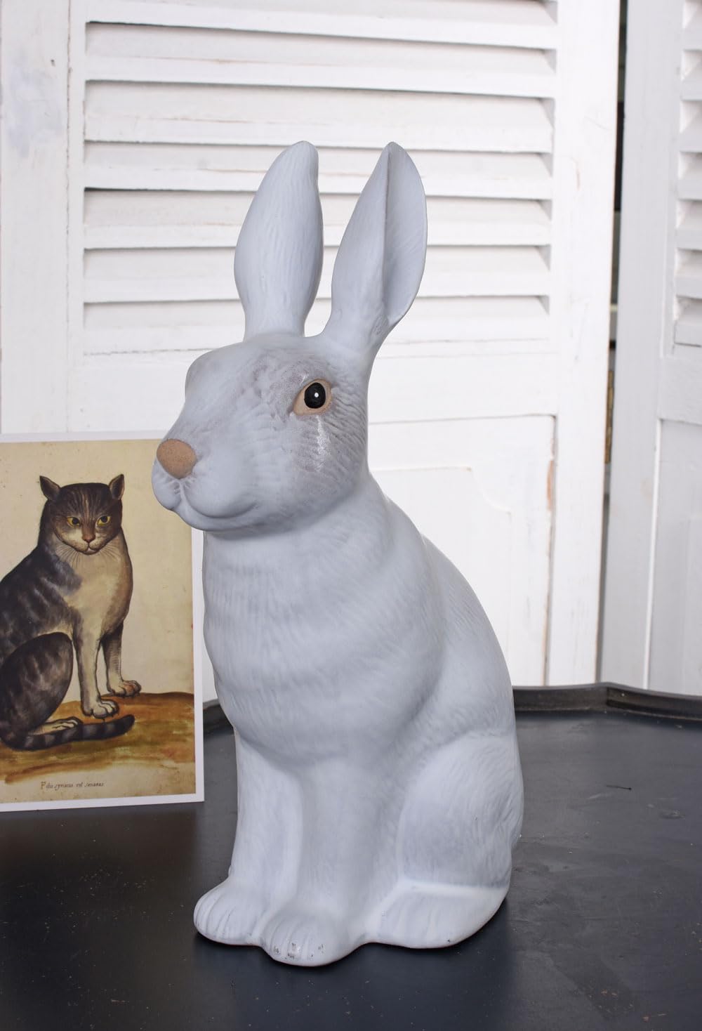 Figurka królika ceramiczna zajączek wielkanocny zając biały styl dworkowy figurka Wielkanoc lup125 Palazzo ekskluzywny