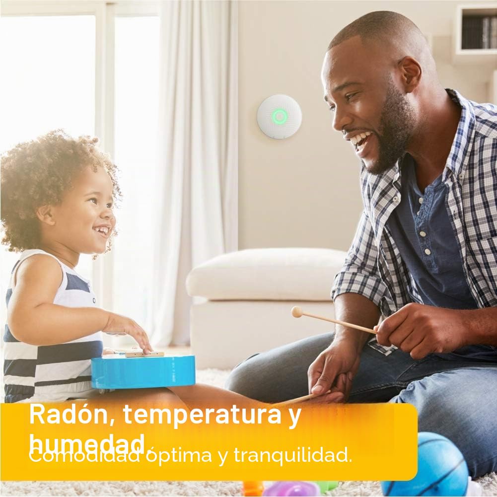 Airthings 2950 Wave Radon Detector Inteligente de Gas Radón con Monitor de Humedad y Temperatura, Preciso, Intuitivo e Inalámbrico, New Version