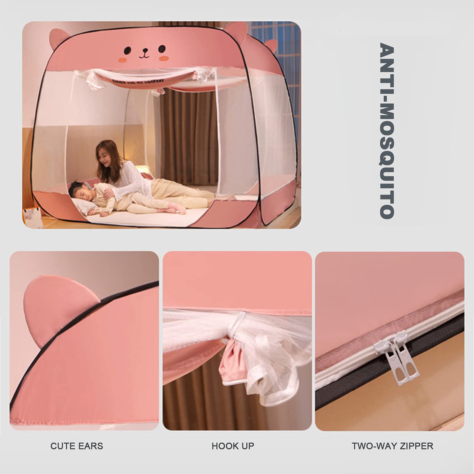 Mosquitera para cama, diseño plegable con mosquitera para el hogar y camping