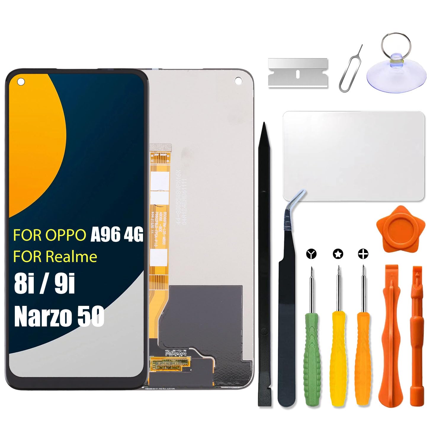 Écran de rechange pour Oppo A96 4G | Realme 8i | 9i 4G | Narzo 50 | CPH2333, RMX3151, RMX3491, RMX3286, écran tactile LCD, numériseur, avec kit de réparation