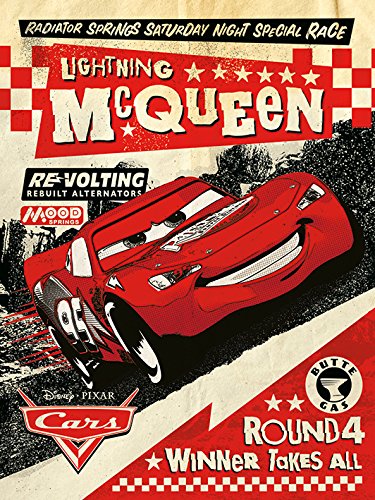 Toile imprimée Disney Cars grand format 60x80 cm aux couleurs éclatantes