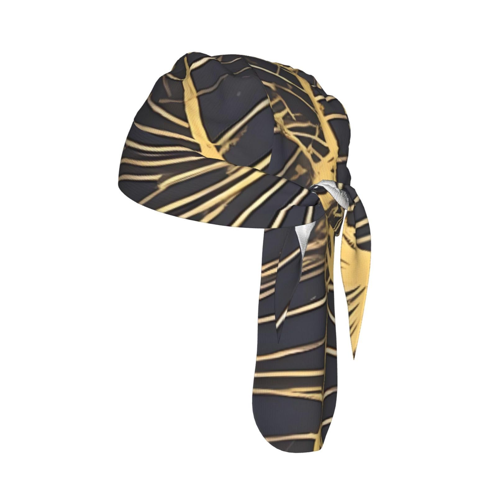 Sxzvvbn Unisex Black Golden Leaf Breathable Cycling Bandana Mesh Skull Cap Moisture Wicking Helmet Liner For Men Women Biker Headwrap
