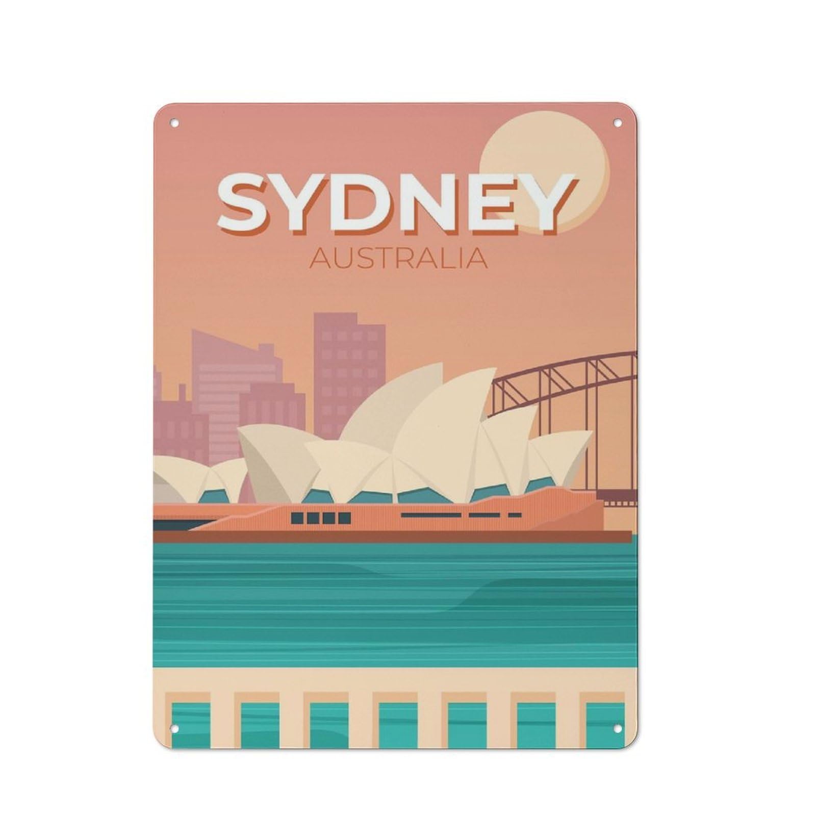Sydney Australia Bistro Metal Sign 40x30cm, Vintage Cafe Wall Decor for Takeaway, Bar, Kitchen Or Counter Area